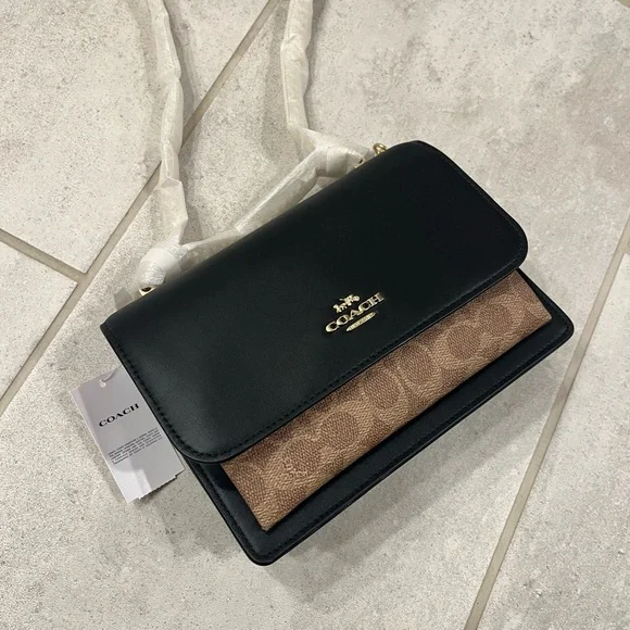 Coach Klare Crossbody Bag in Signature Canvas and Black Leather Purse CV978 - Picture 5 of 16